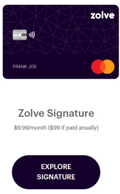 Zolve Signature credit card